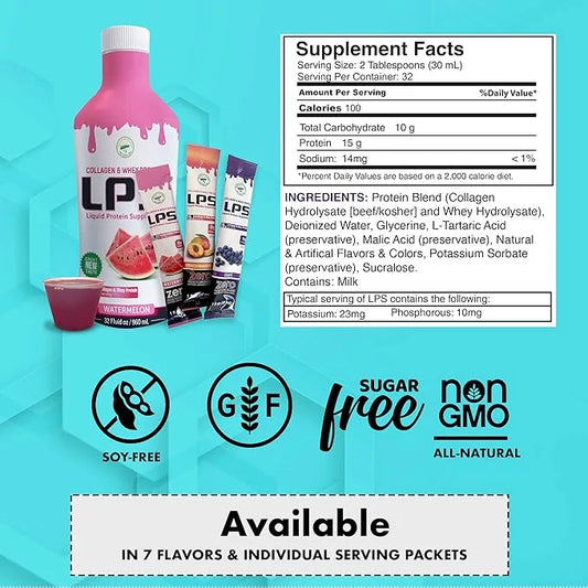 Sugar-Free Liquid Collagen & Whey Protein Supplement