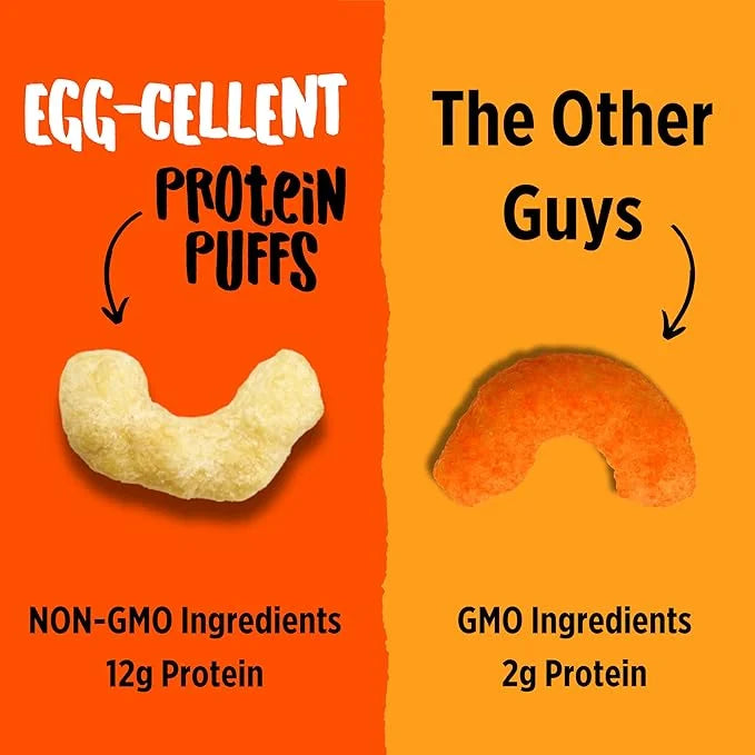 Todd's Better Snacks Egg-Cellent Protein Puffs, Sea Salt & Vinegar, 1.2 Oz (Pack of 10), Made with Egg Whites, 12g Protein...