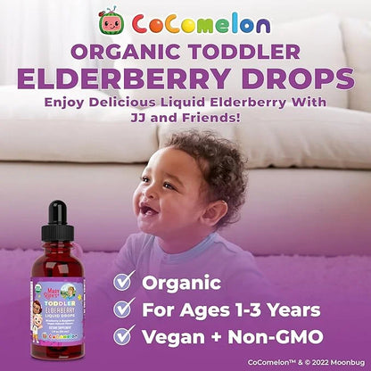 MaryRuth Organics Cocomelon Toddler Elderberry Syrup, 1-3 Years, 1 Fl