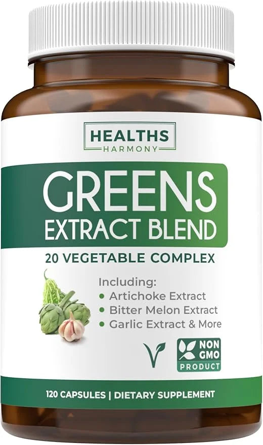 Super Greens Antioxidants Superfoods 2250mg Supplement 20 Ingredients 120 Capsules