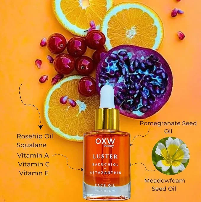 Luster Bakuchiol Oil Serum, Retinol Alternative, Anti-Aging, Superfood Face Oil with Bakuchiol, Astaxanthin, Rosehip Oil, ...