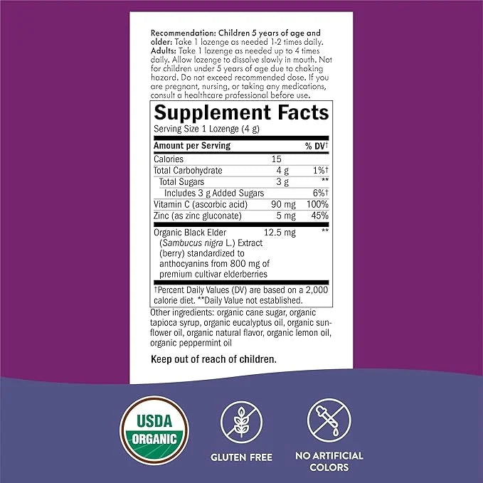 Nature’s Way Sambucus Zinc Lozenges 24 Lozenges