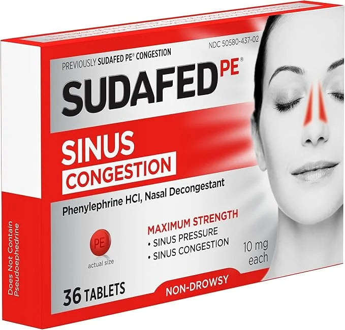 Sudafed PE Sinus Congestion Maximum Strength 36 ct