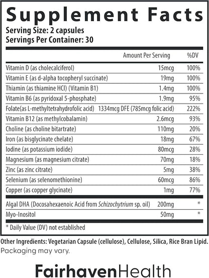Fairhaven Health Prenatal Multivitamin Essentials 60 Capsules