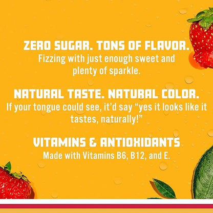 Sparkling Ice, Strawberry Watermelon Sparkling Water, Zero Sugar Flavored Water, with Vitamins and Antioxidants, Low Calor...