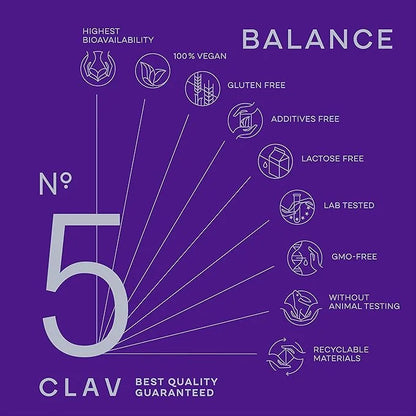 CLAV N°5 Mood Support Supplement 5-HTP Griffonia 60 Capsules