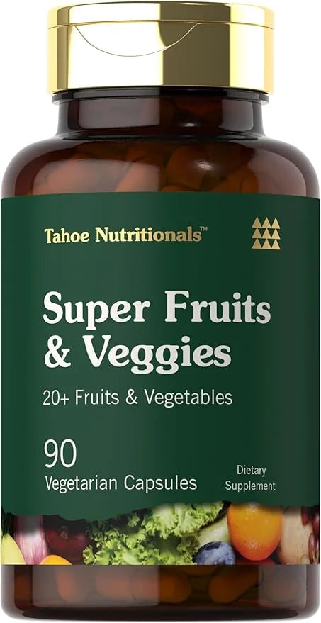 Tahoe Nutritionals Super Fruits and Veggies Capsules | 90 Count | Vegetarian, Non-GMO and Gluten Free Supplement - Product...