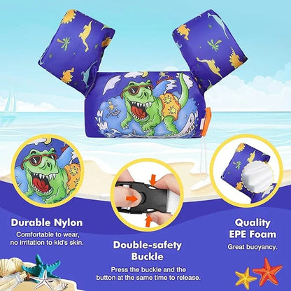 Moko Toddler Swim Vest for Kids, 20-50 lbs/22-66 lbs Clearance Swim Arm Band Cartoon Swimming Wings Pool Float Vests Sleev...