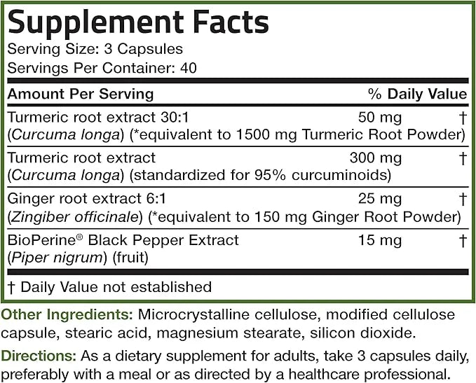 Bronson Turmeric + Ginger Extra Strength 120 Vegetarian