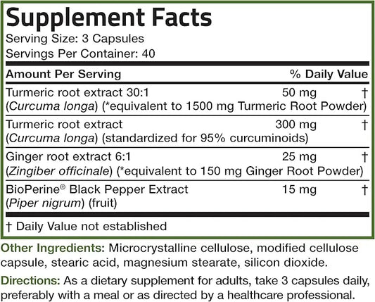 Bronson Turmeric + Ginger Extra Strength 120 Vegetarian