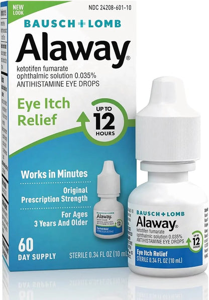 Alaway Antihistamine Eye Drops, Allergy Relief 12 Hours, 0.34 Fl