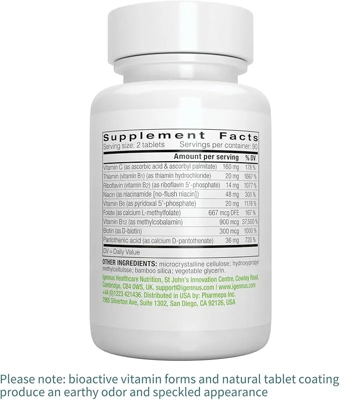 Super B-Complex – Methylated B Vitamins, B12 Methylcobalamin, 180 Small