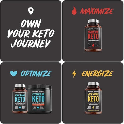 Vitamin Bounty Get Into Keto Pills - Premium Raspberry Ketones, Promotes Ketosis for Women and Men, Supports Keto Diet, Gr...