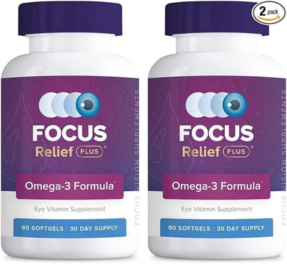Focus Relief Plus Dry Eye Formula (180 ct. 60 Day 3 Supplement 3 Fish
