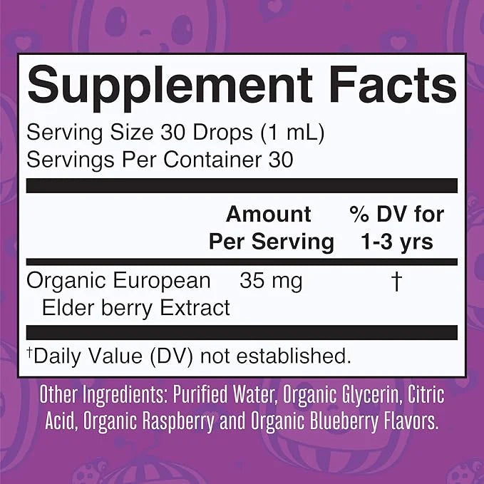 MaryRuth Organics Cocomelon Toddler Elderberry Syrup, 1-3 Years, 1 Fl