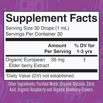 MaryRuth Organics Cocomelon Toddler Elderberry Syrup, 1-3 Years, 1 Fl