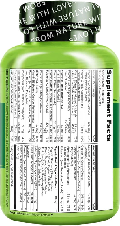 NATURELO Whole Food Multivitamin for Teenage Boys 60 Capsules