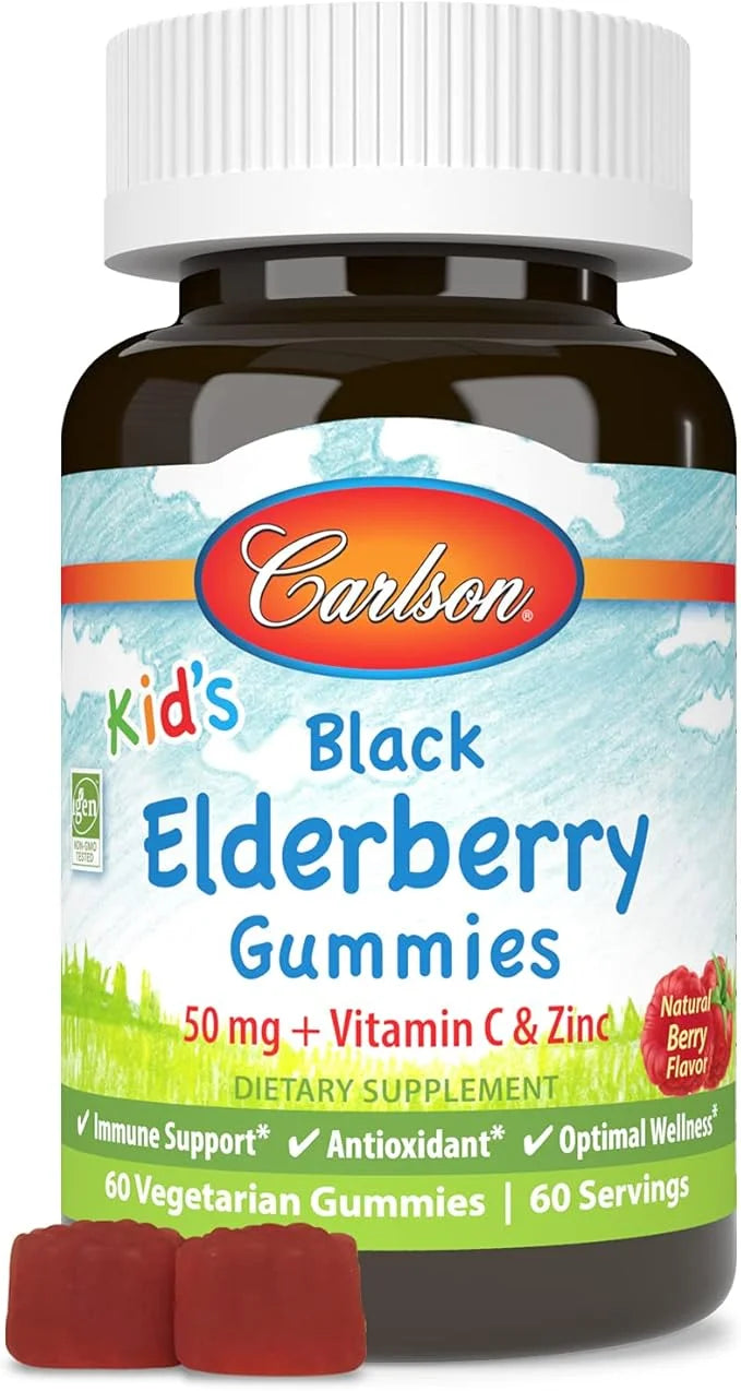 Carlson - Kid's Black Elderberry Gummies. 60 Gummies