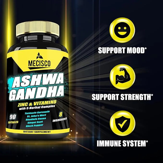 8in1 Organic Ashwagandha Supplements for Men 3 Month 5640mg with 90 Counts