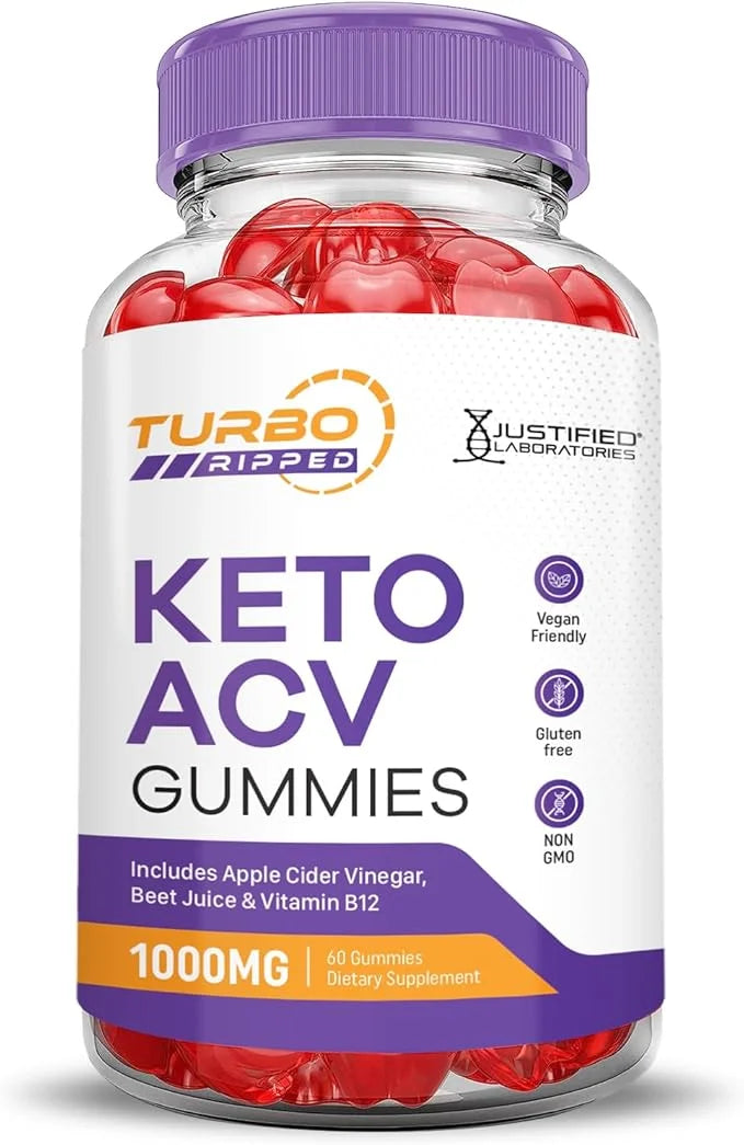 Turbo Ripped Keto ACV Gummies Advanced 1000MG Turbo B12 Vegan 60 Gummys