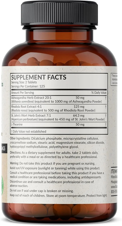 Futurebiotics Chill Pill + Ashwagandha, Rhodiola, St. John’s Wort, & L-Theanine - Non-GMO, 250 Vegetarian Tablets - Produc...