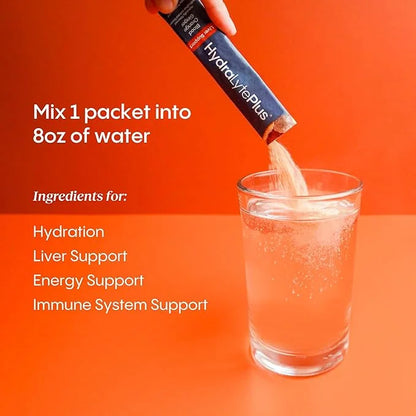 Hydralyte Liver Support + Electrolyte Mix with Milk Thistle, Turmeric, Ginger, Prickly Pear, Green Tea Extract Formulated ...
