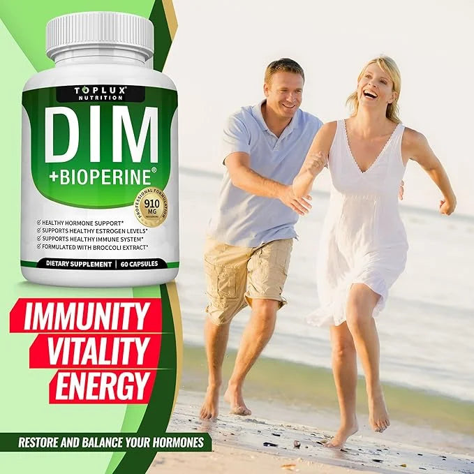Dim Supplement 910 mg Plus BioPerine Complex - Diindolylmethane to Support Hormone Balance and Estrogen Metabolism, Helps ...