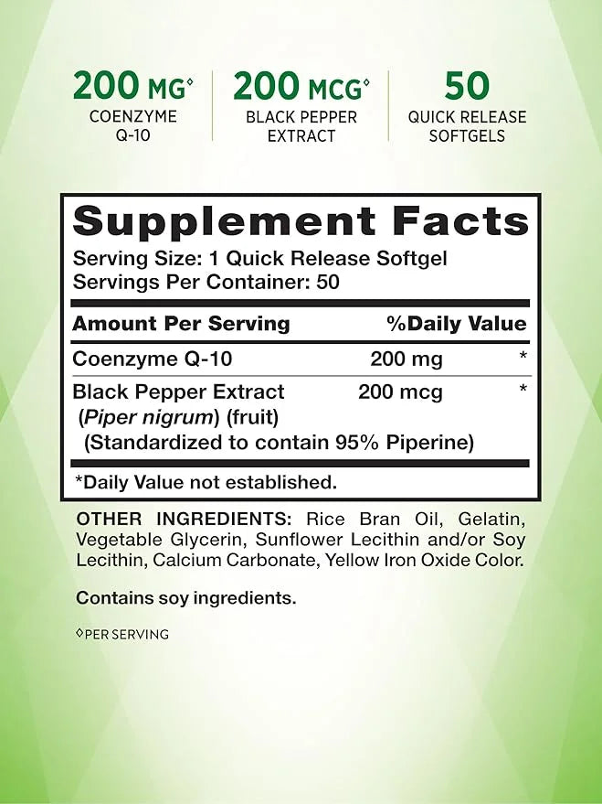 Nature's Truth CoQ10 200 mg Softgels 50 Count