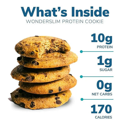 Wonderslim Protein Cookie, Double Chocolate, Keto friendly, Low Carb, Gluten Free (7ct) - Product Image