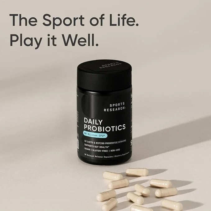 Sports Research Daily Probiotics with Prebiotics, 60 Billion CFU - Vegan Capsules for Gut Health & Digestive Support, Prob...