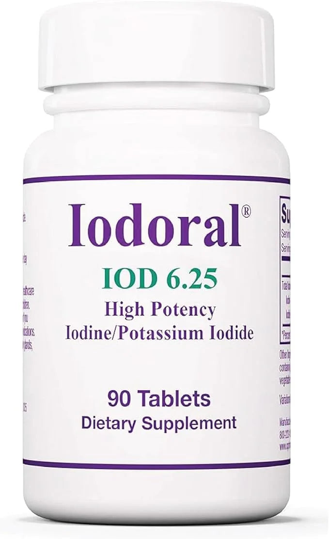 Optimox Iodoral 6.25 mg - Iodine Supplements for Thyroid Support, Potassium Iodide Tablets, Lugol Solution, Daily Vitamins...