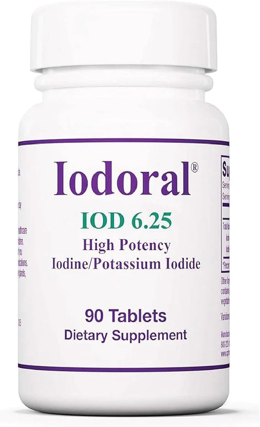 Optimox Iodoral 6.25 mg - Iodine Supplements for Thyroid Support, Potassium Iodide Tablets, Lugol Solution, Daily Vitamins...
