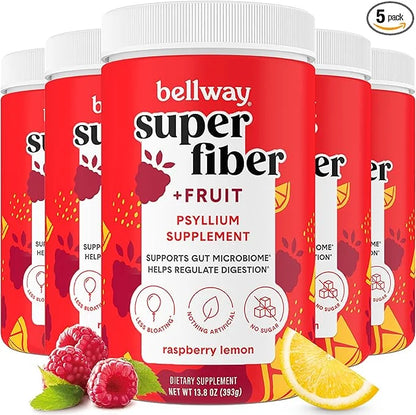 Bellway Super Fiber Powder + Fruit (5 Pack), (250 Servings)
