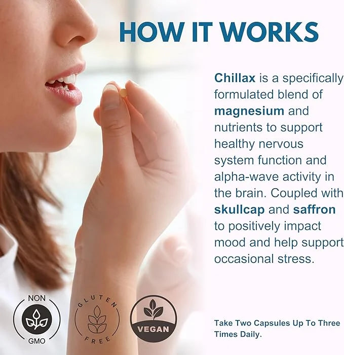 Life Happns Chillax, Calm Support Supplement, L Theanine, Magnesium, GABA and Saffron Supplements for Relaxation, Natural ...