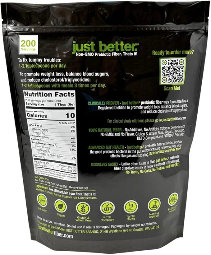 Prebiotic Fiber Supplement for a Healthy Gut 200 Servings