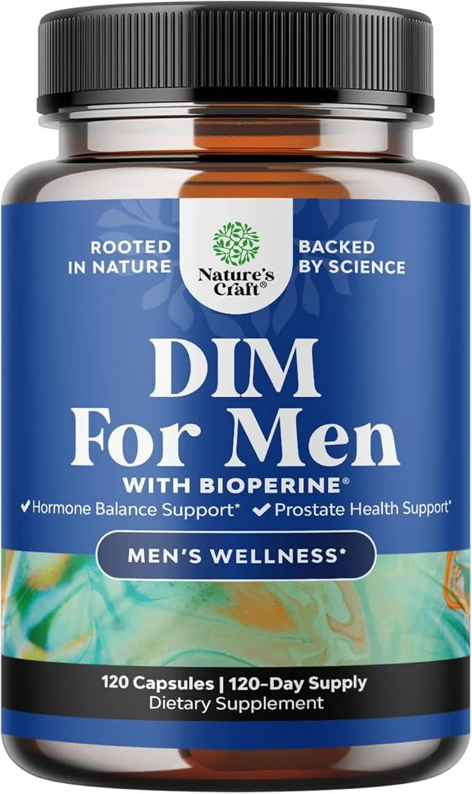DIM Supplement for Men - DIM Estrogen Blocker for Men for Hormone Balance & Prostate Health - Diindolylmethane Testosteron...