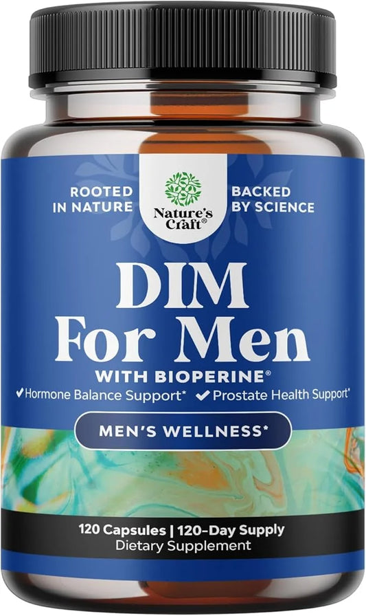 DIM Supplement for Men - DIM Estrogen Blocker for Men for Hormone Balance & Prostate Health - Diindolylmethane Testosteron...
