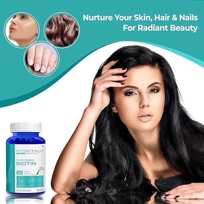 Plant Based Biotin Capsules for Hair, 60 Veg