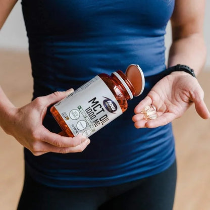 NOW Foods Sports Nutrition, MCT (Medium-chain triglycerides) Oil 1,000 mg, Weight Management, 150 Softgels - Product Image