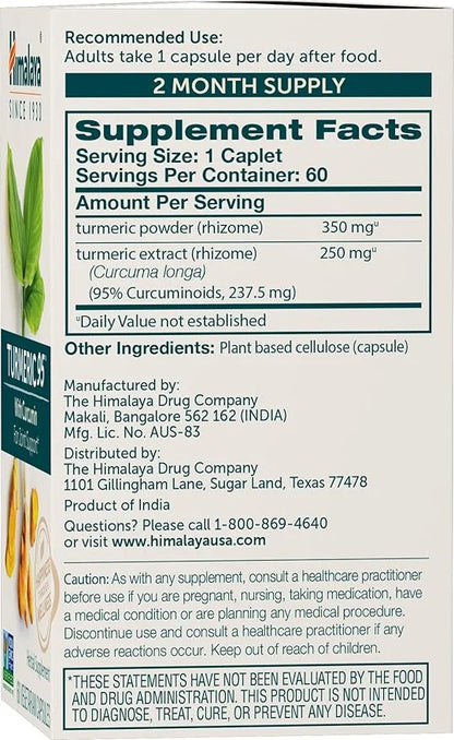 Himalaya Turmeric 95 Supplement with Curcumin/Curcuminoids, 600 mg, 60 Capsules, 2 Pack, 60 Day