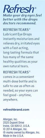 Refresh Tears, Lubricant Eye Drops, 2 .5 fl (15 ml)