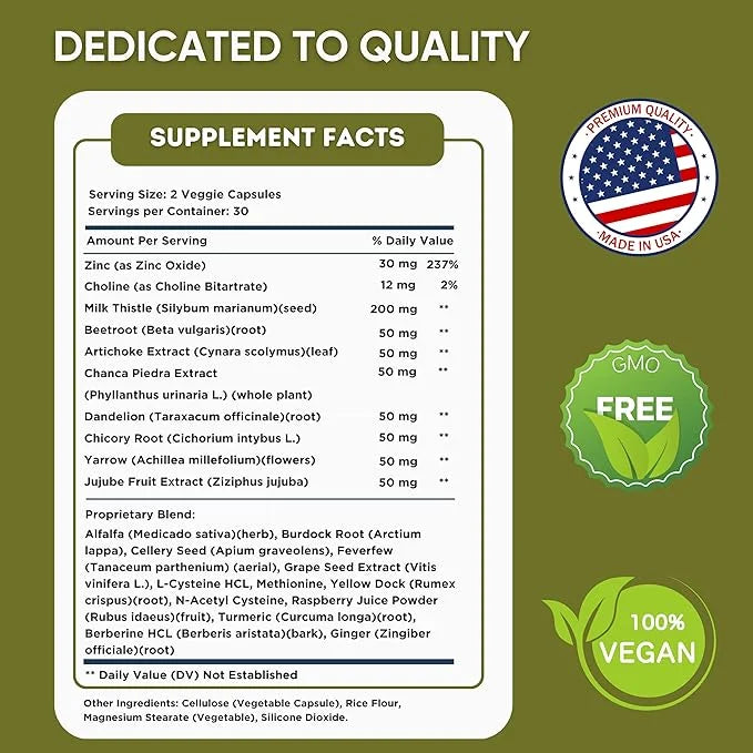 Liver Support - Natural Milk Thistle 60 Veggie (30 Days