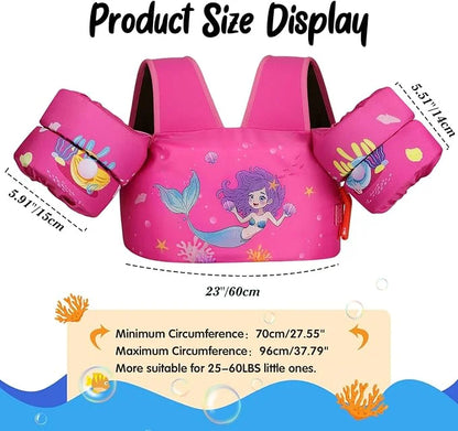 Moko Toddler Swim Vest for Kids, 20-50 lbs/22-66 lbs Clearance Swim Arm Band Cartoon Swimming Wings Pool Float Vests Sleev...