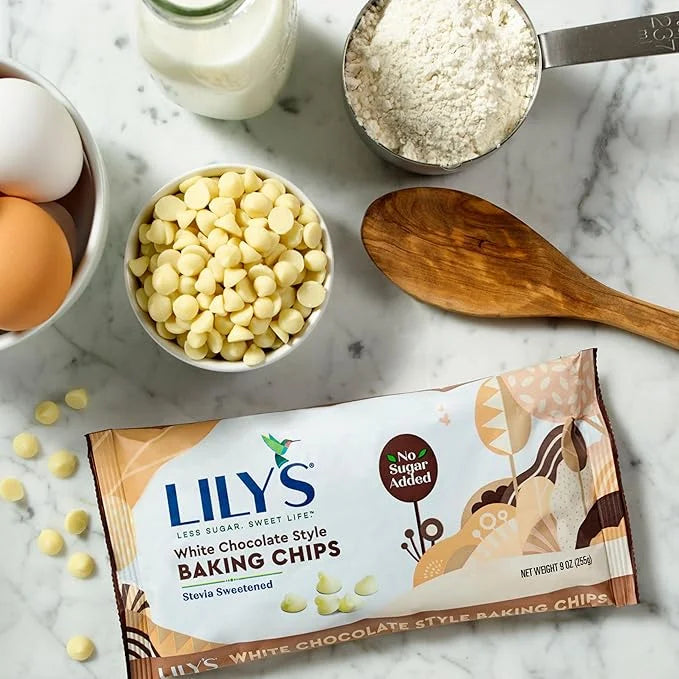 LILY'S White Chocolate Style No Sugar Added, Baking Chips Bag, 9 oz - Product Image