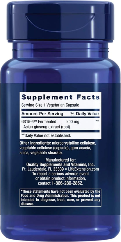 Life Extension Ginseng Energy Boost, Fermented 30 Capsules
