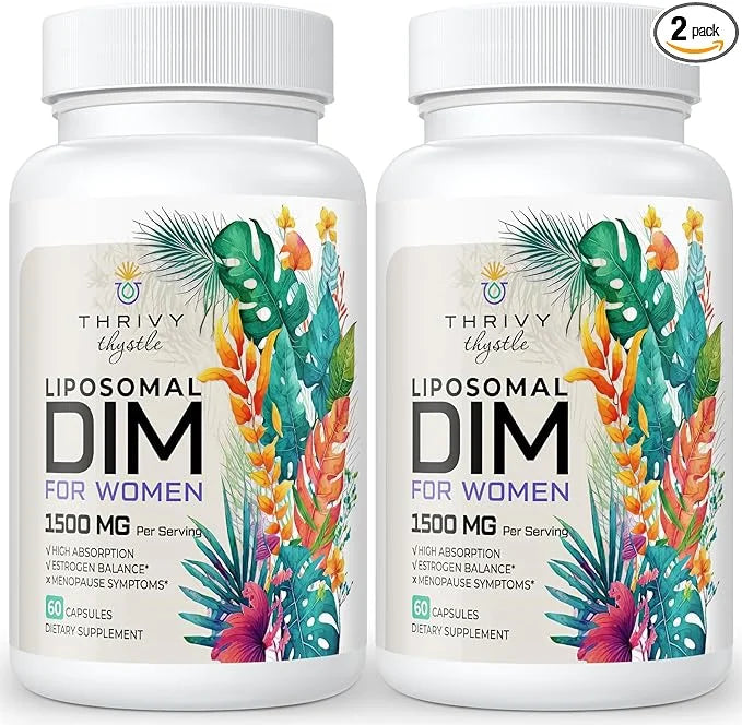 Liposomal DIM Supplement - 1500 mg Women DIM Supplement - Estrogen Supplements Contain Vitamin E, Evening Primrose, Black ...