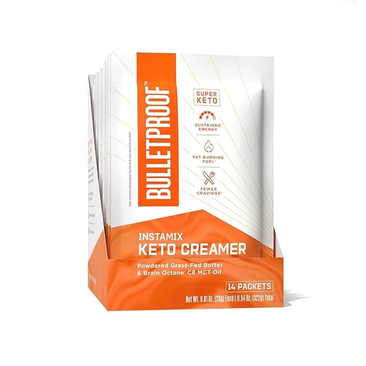 Bulletproof InstaMix Original Unflavored Keto Coffee Creamer Packets, Pack of 14, Powdered Grass-Fed Butter and Brain Octa...