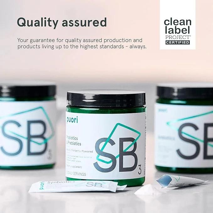 Puori Probiotics and Prebiotics Dietary Supplement 13 Billion 30 Servings 4g, Vitamin 200mg - SB3 Bifidobacterium,