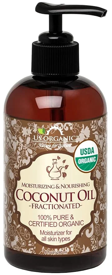 US Organic Fractionated Coconut MCT Oil (Liquid Coconut Oil), USDA Certified Organic, Non-GMO, Perfect for massage, carrie...