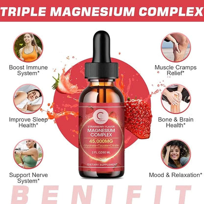Triple Magnesium Complex Liquid Drops 1,500mg Magnesium B6 for 2 Fl